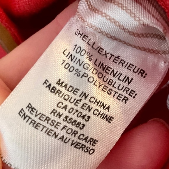 Padded shoulders Single button blazer 100% Linen Coral Hourglass Women Size S - Picture 6 of 7